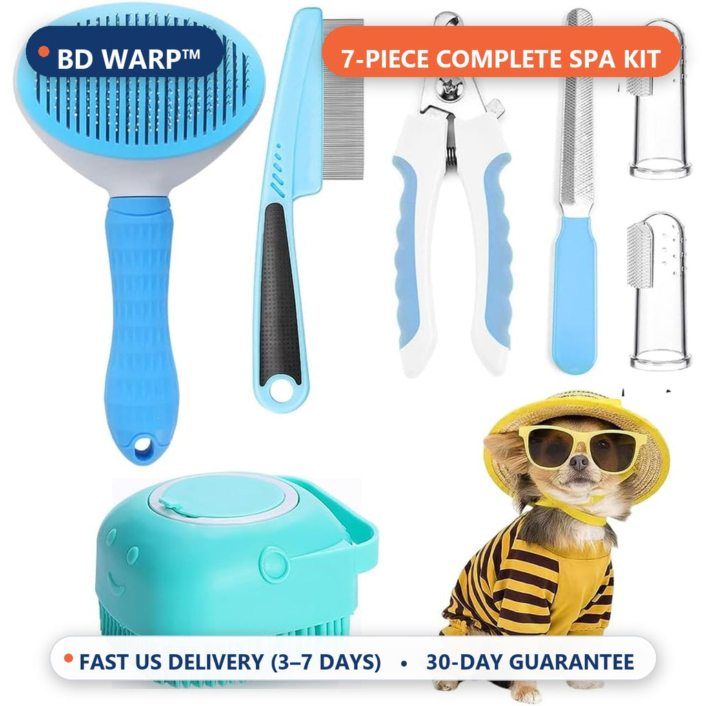 BD Warp™ 7-in-1 Complete Pet Grooming & Spa Kit - Complete Overview