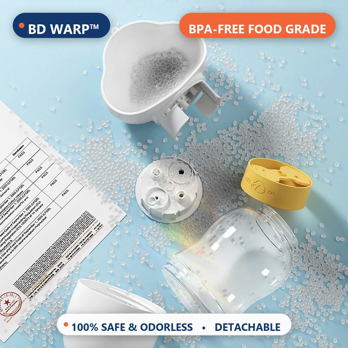 BD Warp™ 2-in-1 Pet Water Bottle - BPA-Free Food Grade Safe Materials and Detachable Parts