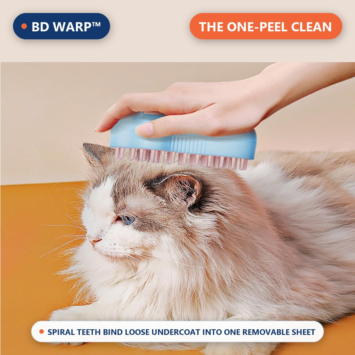BD Warp™ Ultrasonic Nano-Mist Spa Groomer - One-Peel Easy Hair Removal & Undercoat Detangling