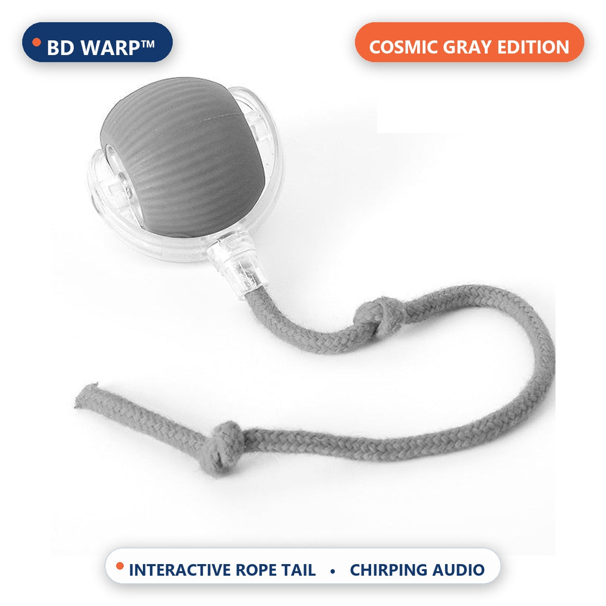 BD Warp™ Smart Cat Ball - Cosmic Gray Edition with Interactive Tail