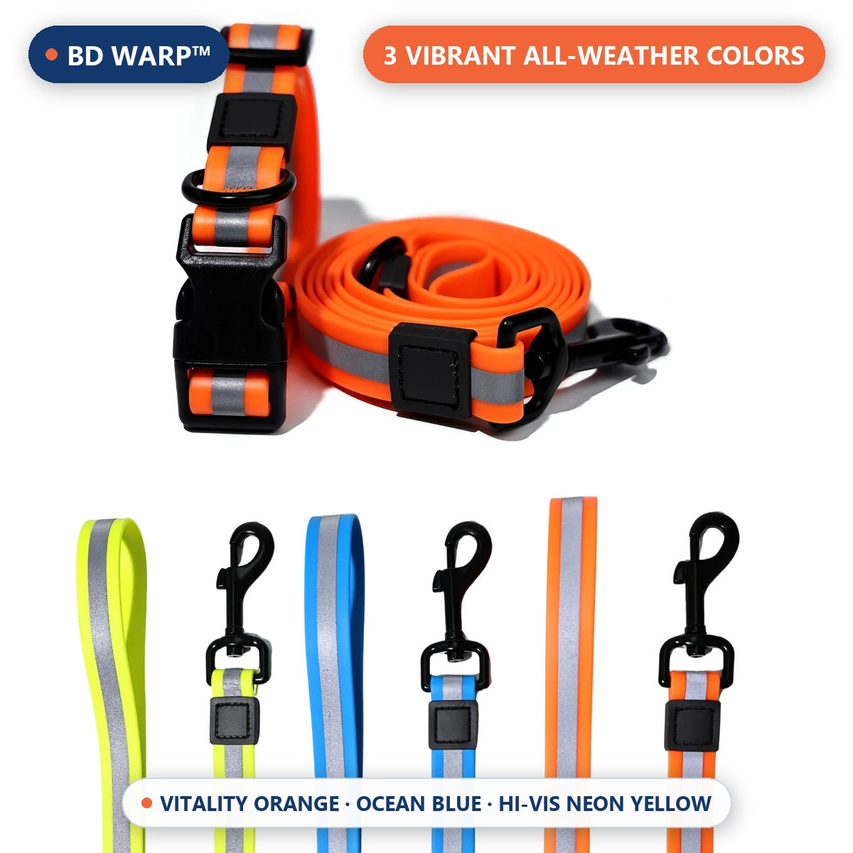 BD Warp™ 3 Vibrant All-Weather Colors Vitality Orange Ocean Blue Neon Yellow
