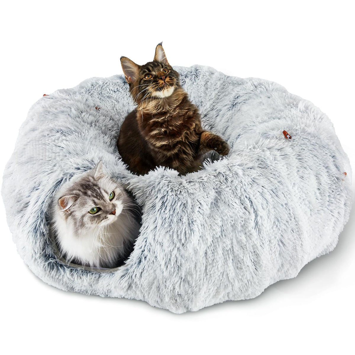 BD Warp™ Peekaboo Donut Cat Tunnel Bed with Washable Plush Mat