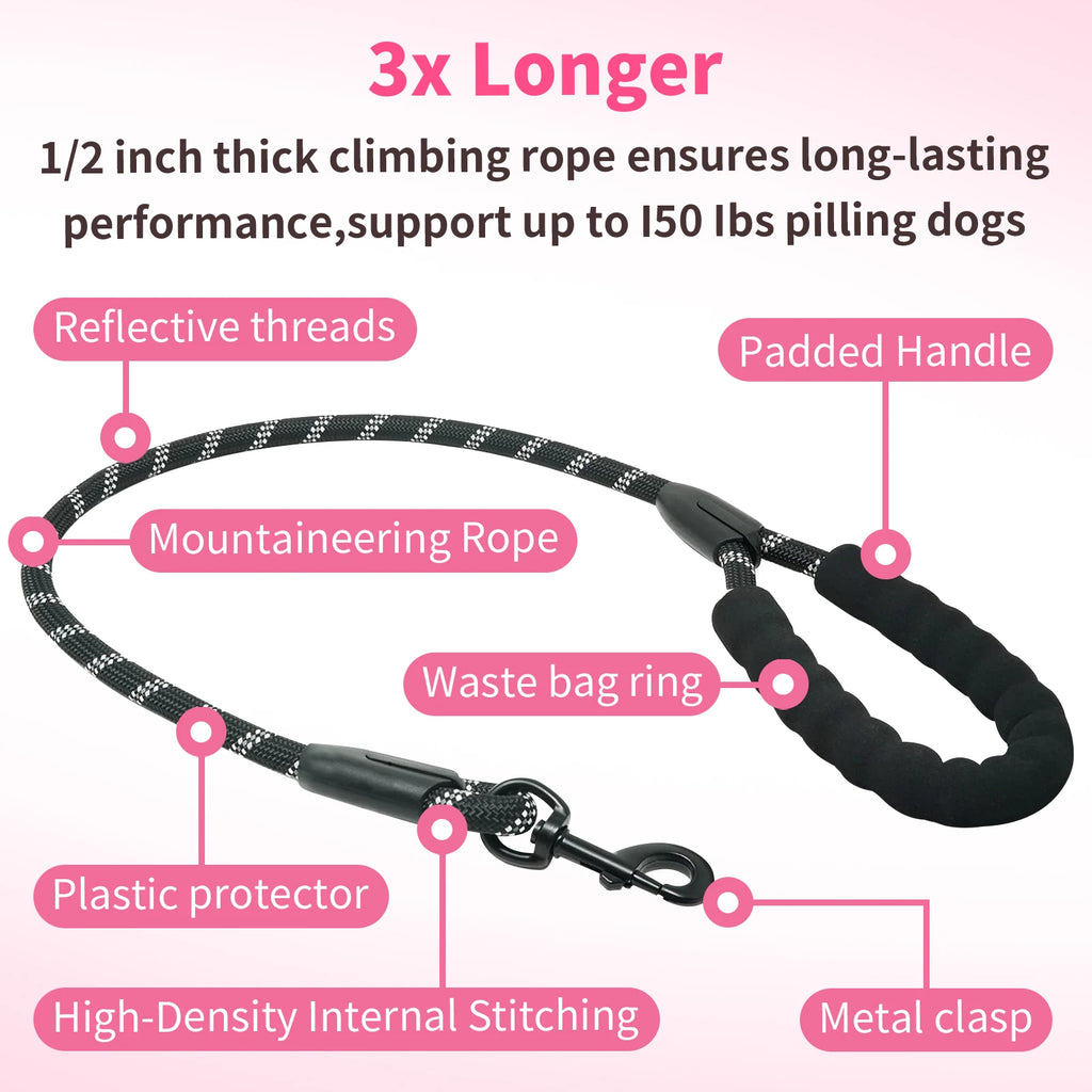 Personalized Design Outdoor Double Pet Traction Rope Two Dog Rope Leash With Light Retractable Belt Portable Rotation Pet Rope