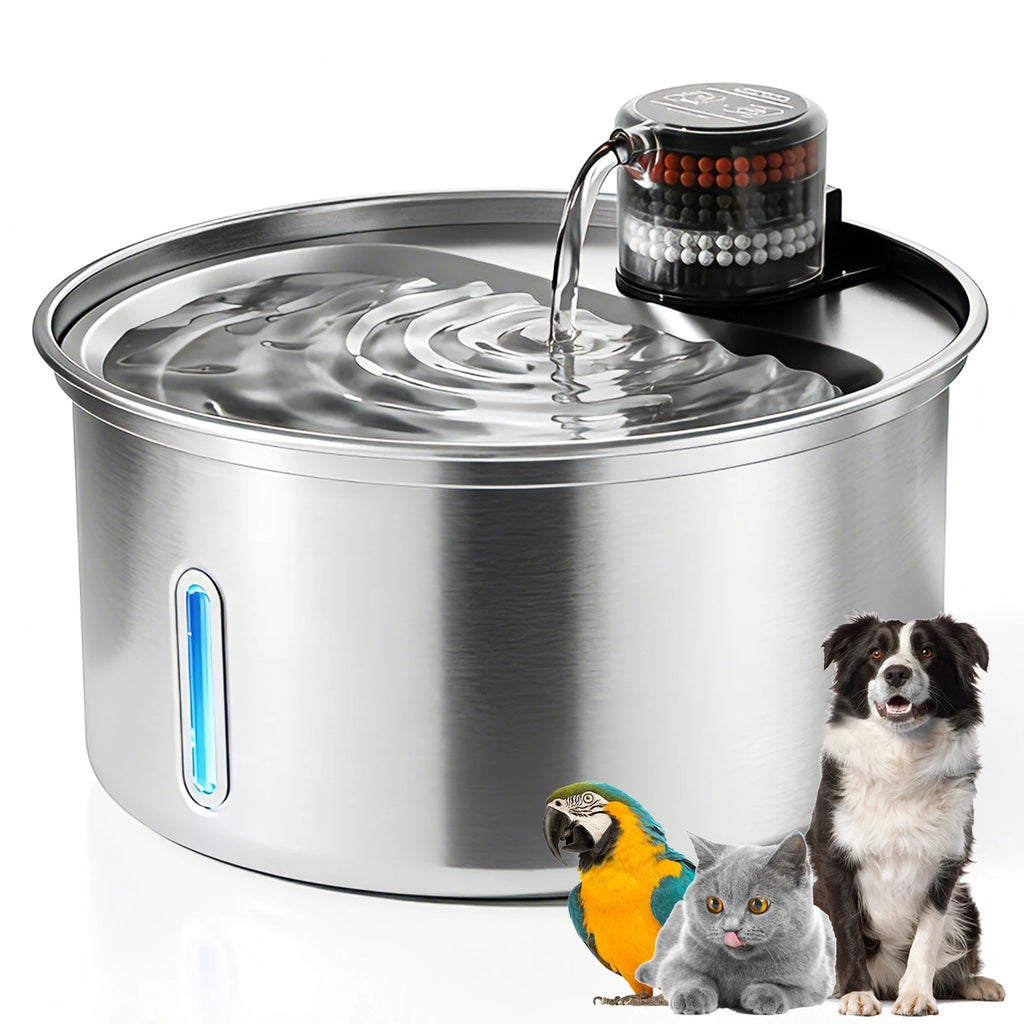 Smart Pet Fountain Pir-sensing Automatic Adjustable Cat Water Drinking Stainless Steel 3.2L Cat Drinking Fountain for Cats Dogs