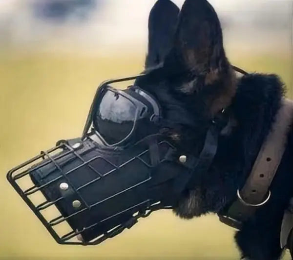 Us in Stock Stainless Steel Wire Dog Muzzle - Breathable Anti-Bite Cage Muzzle for Medium/Large Working Dogs