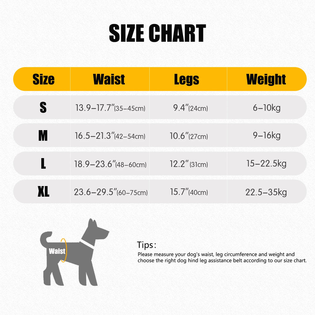 Dog Rear Leg Support Harness, Pet Lift Sling for Senior & Disabled Dogs, Adjustable Rehabilitation Aid