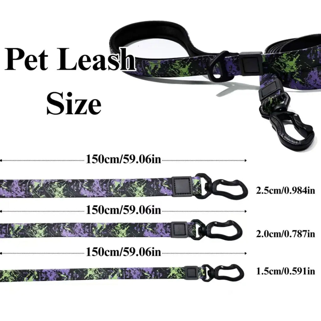 Printed Dog Collar and Leash Set Adjustable 150cm PVC Pet Leash 40-60cm Collar for Small Medium Large Dogs in Stock