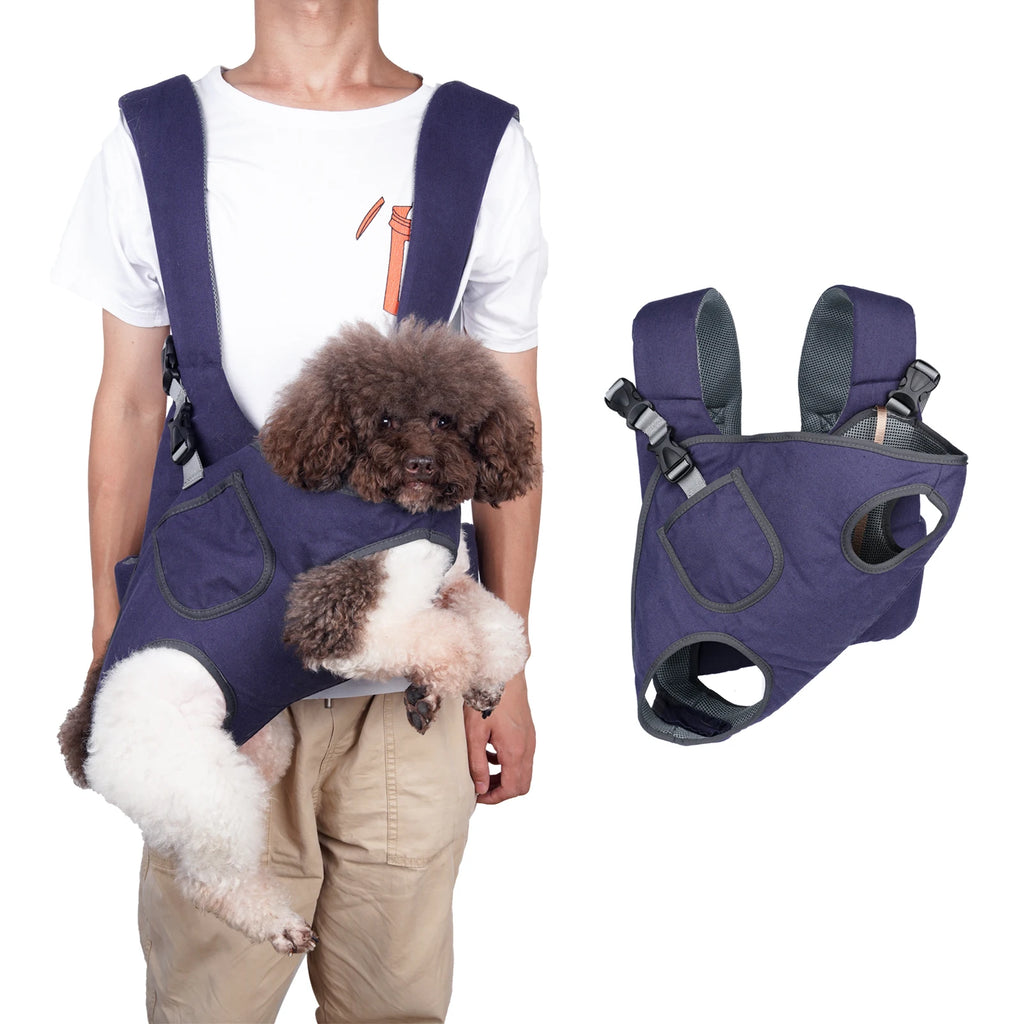 Pet Carrier Backpack, Breathable Dog & Cat Front Carrier for Small Pets, Adjustable Outdoor Travel Bag