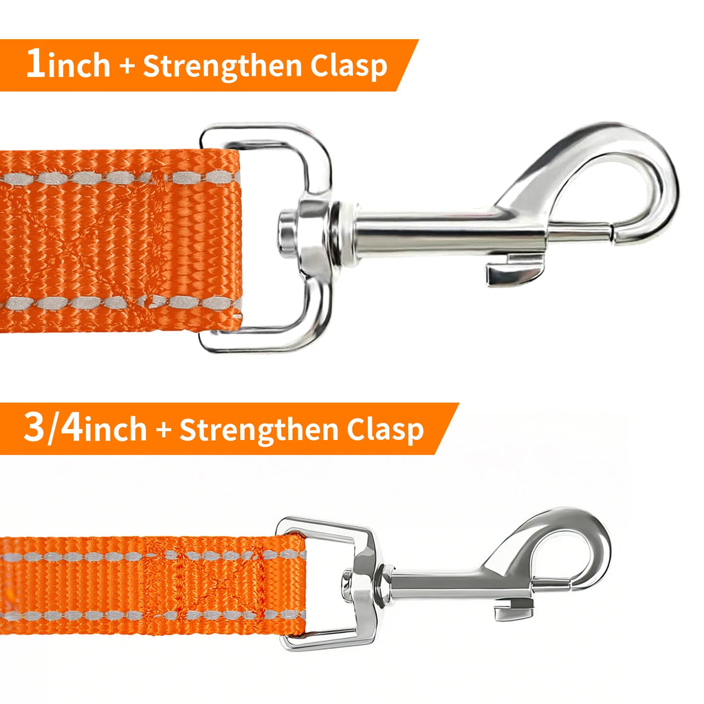 Factory Price Free Shipping Double-Sided Reflective Dog Leash with Padded Handle & Enhanced D-Ring for Poop Bags & Keys