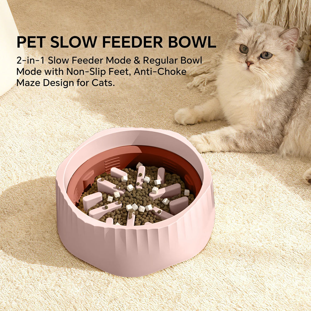 Dual Purpose Pet Slow Feeder Bowl Maze Anti Vomiting Cat Food Dish Non Slip US in Stock Wholesale Dropship