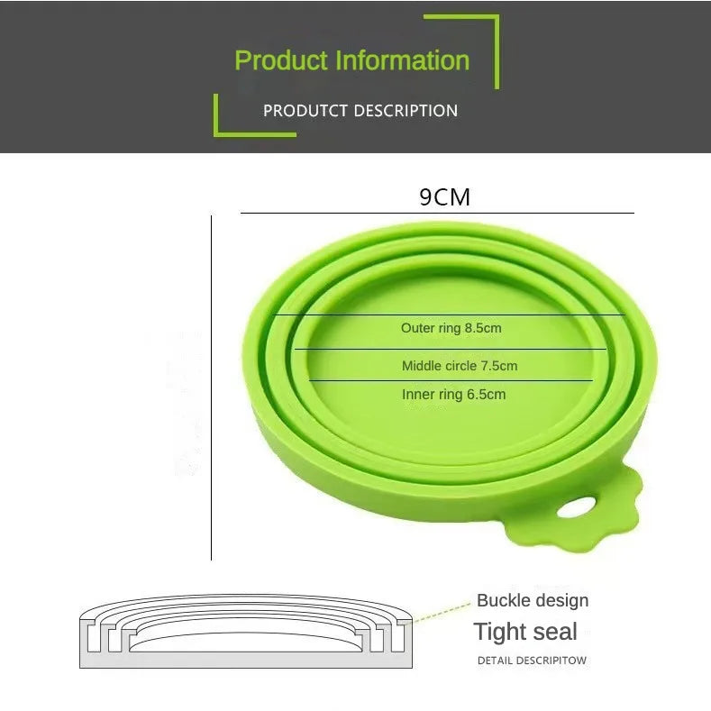Silicone Pet Food Can Covers Lids for Dog & Cat Travel Bowls BPA Free Dishwasher Safe Food Grade