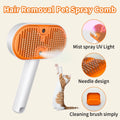 Free Shipping One-Touch Spray Pet Grooming Brush for Cats & Dogs Anti-Floating Hair Deshedding Comb with Steam Function