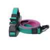 Waterproof PVC Dog Collar and Leash Set,Colorful Honeycomb Pattern Adjustable Collar with Matching Lead for All Breeds