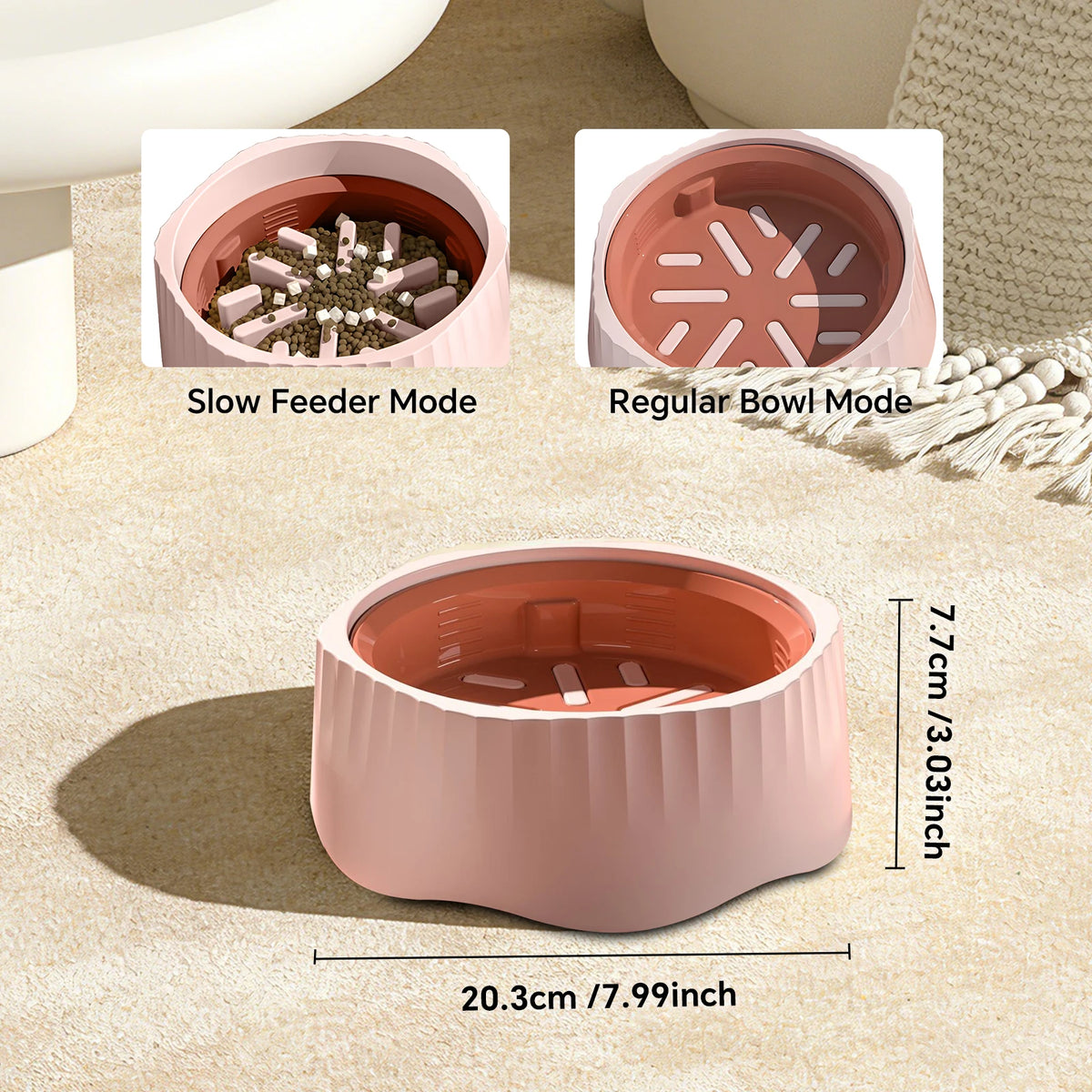 Dual Purpose Pet Slow Feeder Bowl Maze Anti Vomiting Cat Food Dish Non Slip US in Stock Wholesale Dropship