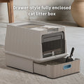 Drawer Style Fully Enclosed Cat Litter Box Easy Clean Pull Out Tray Cat Toilet US Local Warehouse Dropshipping