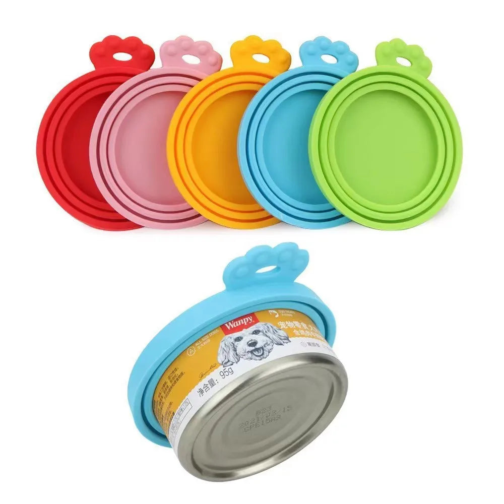 Silicone Pet Food Can Covers Lids for Dog & Cat Travel Bowls BPA Free Dishwasher Safe Food Grade