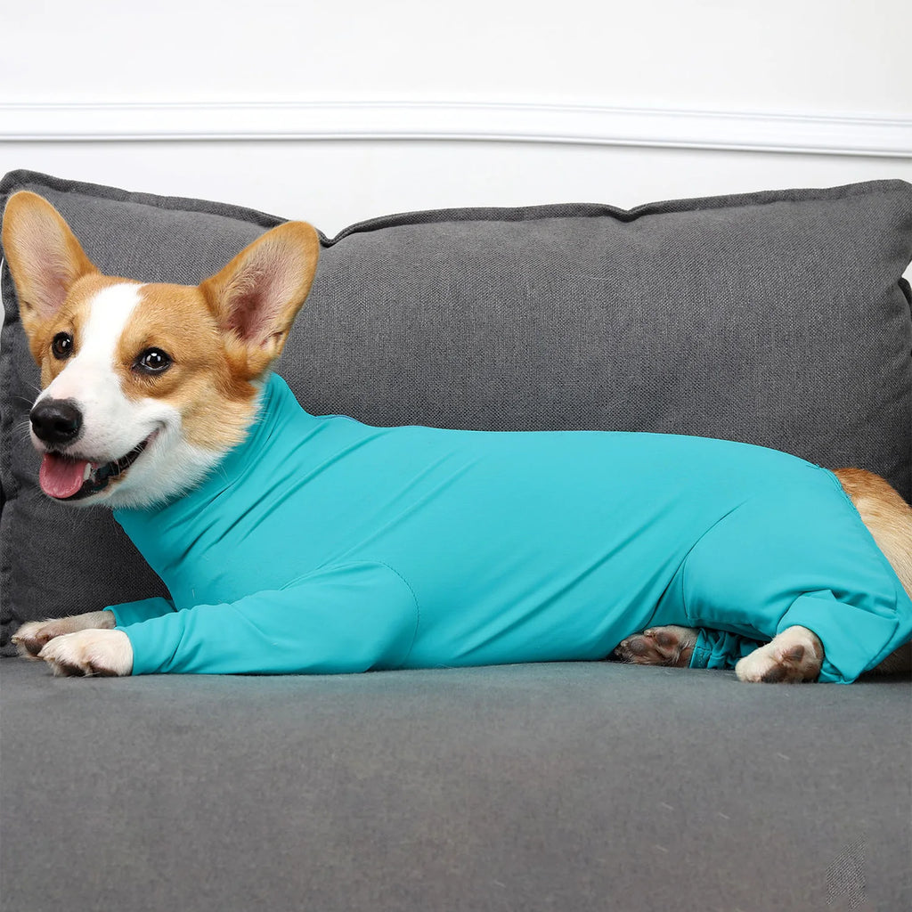 Pet Recovery Suit for Dogs Anti-Shedding Calming Shirt Breathable Elastic Nylon Spandex Bodysuit for Post-Op & Daily Use