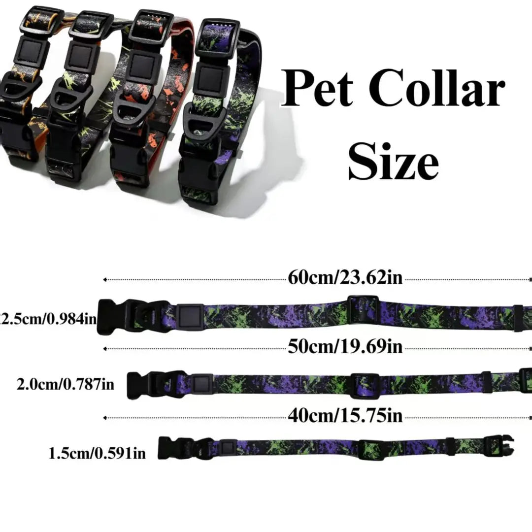 Printed Dog Collar and Leash Set Adjustable 150cm PVC Pet Leash 40-60cm Collar for Small Medium Large Dogs in Stock