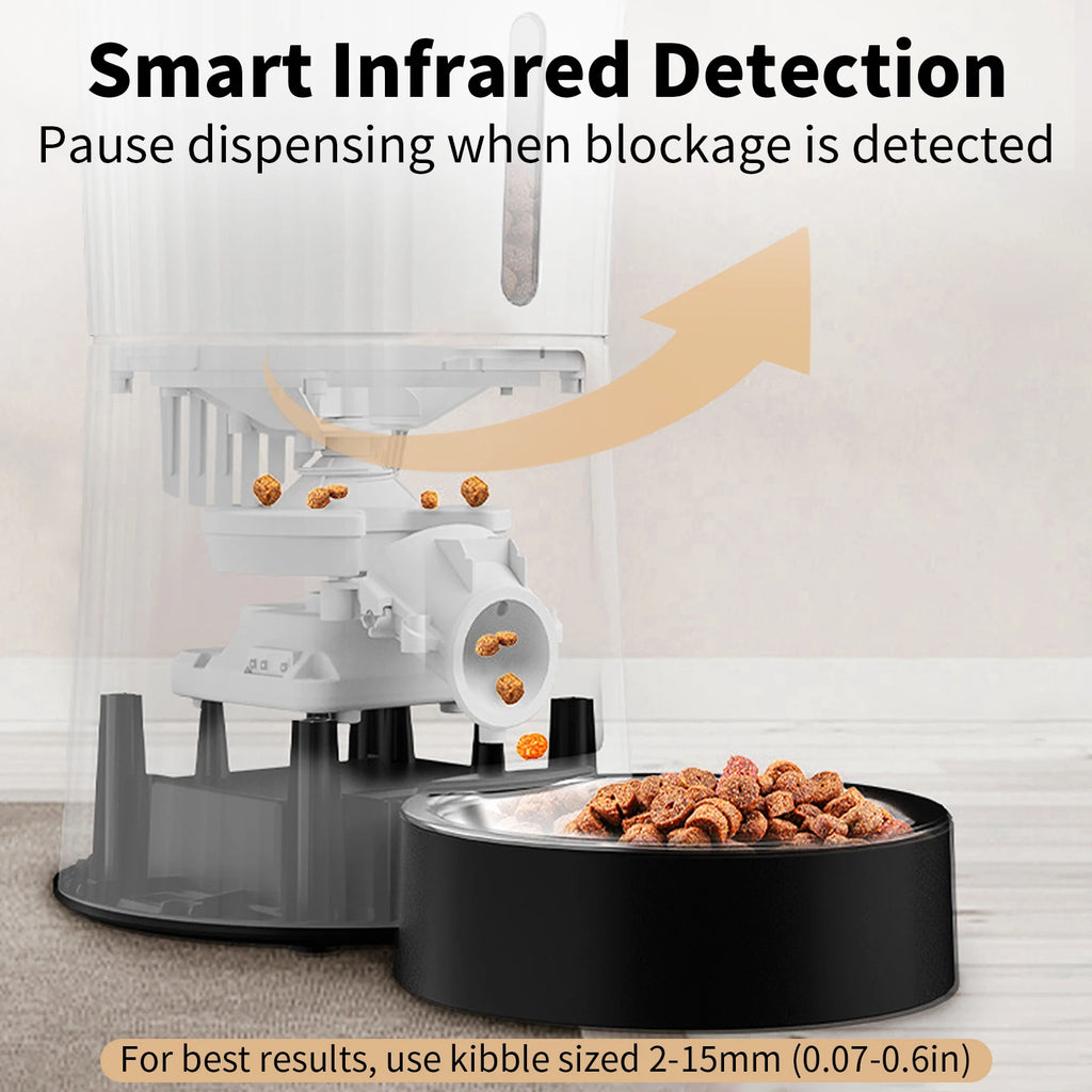 New Timed Automatic Cat Feeders 4L Automatic Cat Food Dispenser 10S Voice Recorder for Cats and Small Medium Dogs
