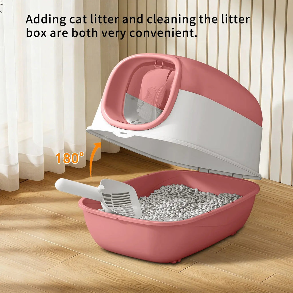 "Stable & Durable Pink E24 Cat Litter Box Thick Material Reliable Cross-border Quality"