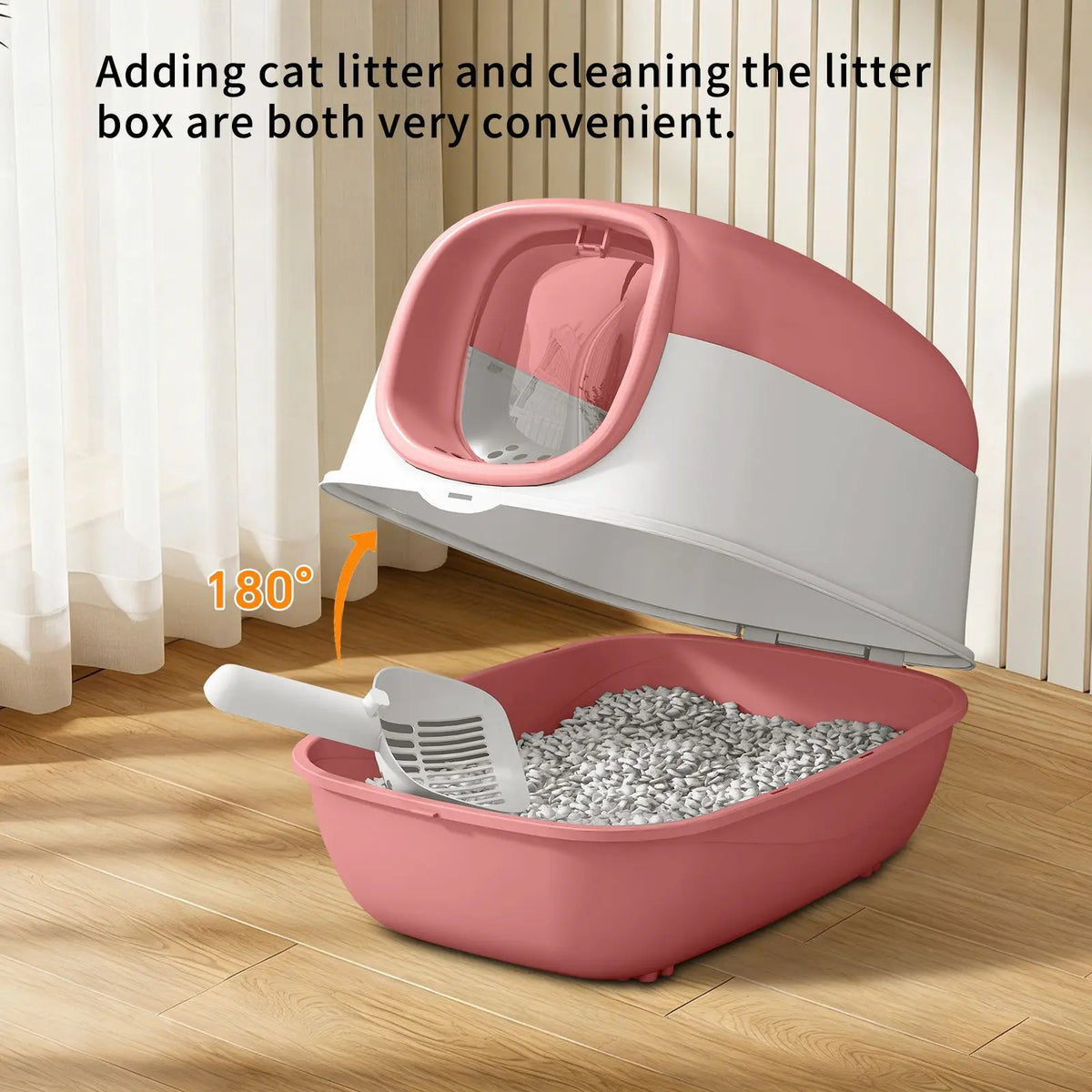 "Stable & Durable Pink E24 Cat Litter Box Thick Material Reliable Cross-border Quality"