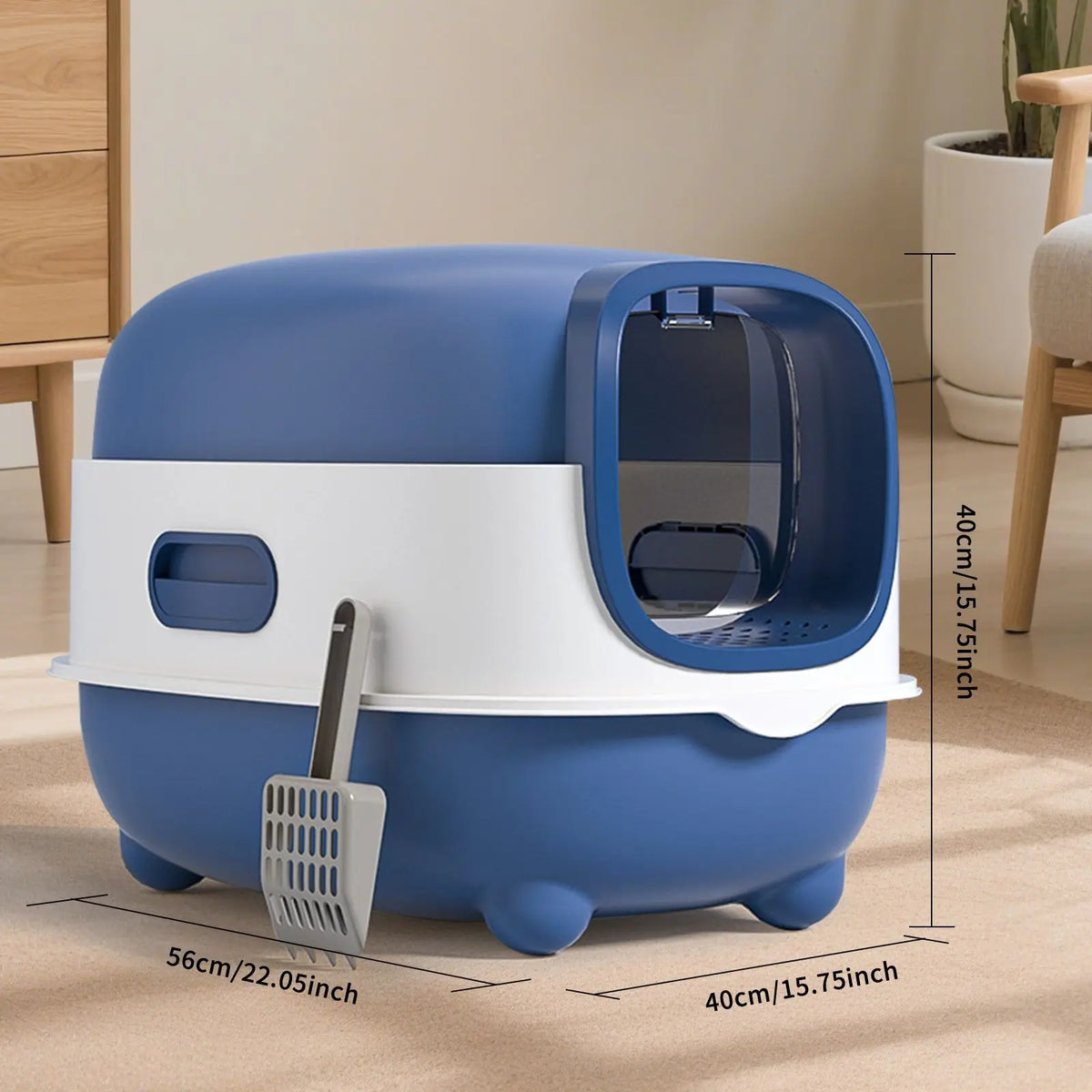 "XL Smart Plastic Cat Litter Box Large Space Practical & Cost Effective"