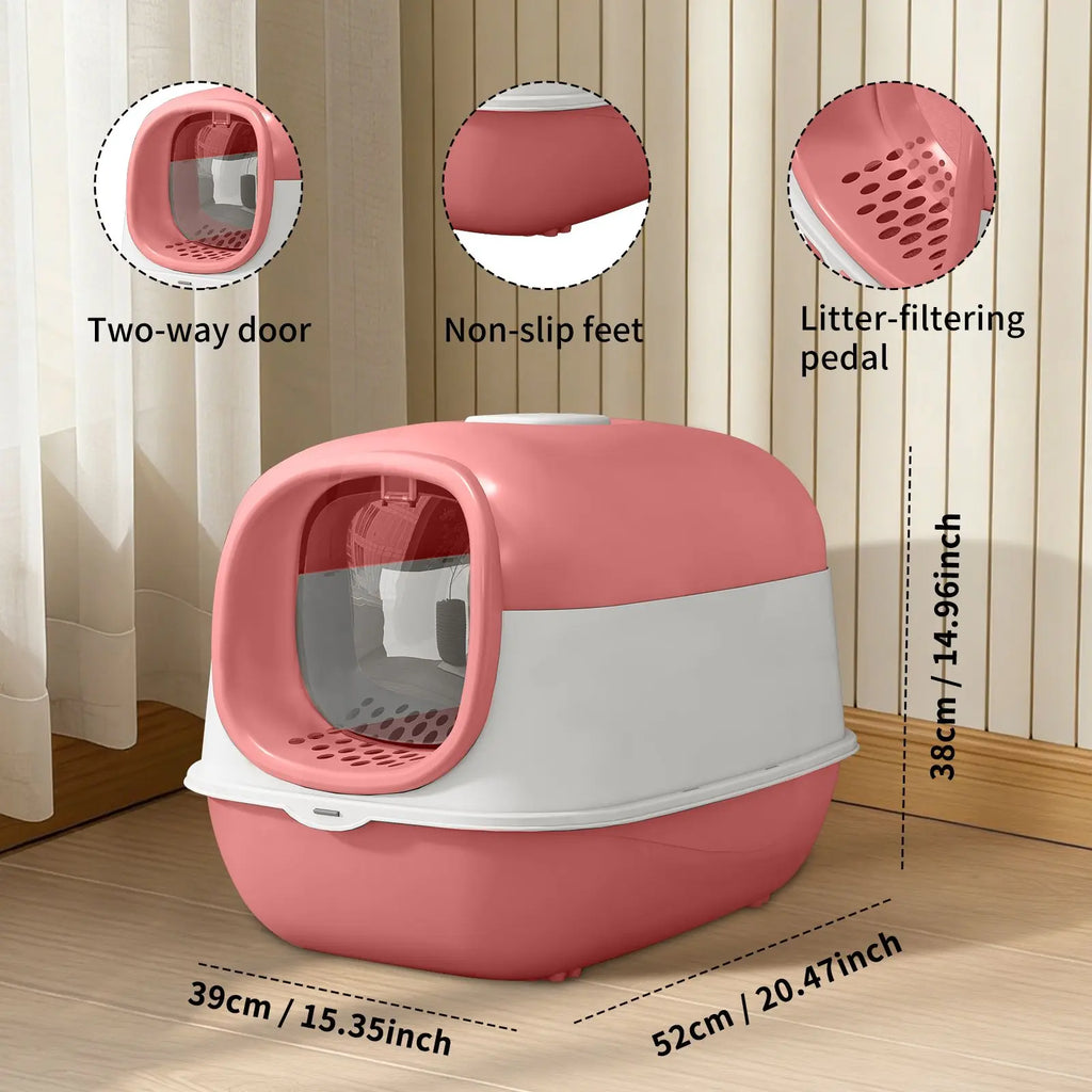 "Stable & Durable Pink E24 Cat Litter Box Thick Material Reliable Cross-border Quality"