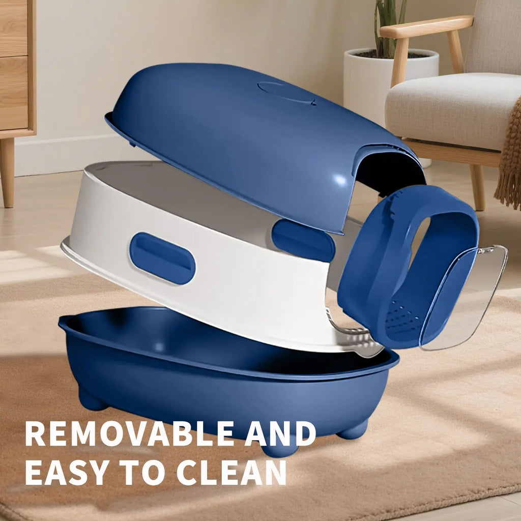 "XL Smart Plastic Cat Litter Box Large Space Practical & Cost Effective"