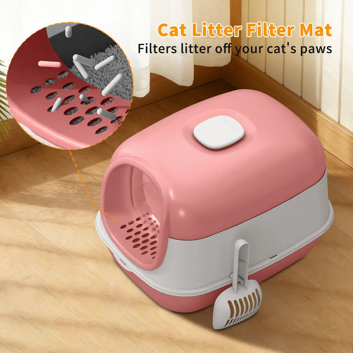 "Stable & Durable Pink E24 Cat Litter Box Thick Material Reliable Cross-border Quality"