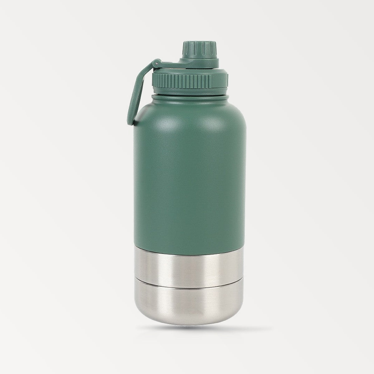 3-in-1 Stainless Steel Vacuum Insulated Pet Travel Bottle (32oz) - Forest Moss Green in Grey-White Studio