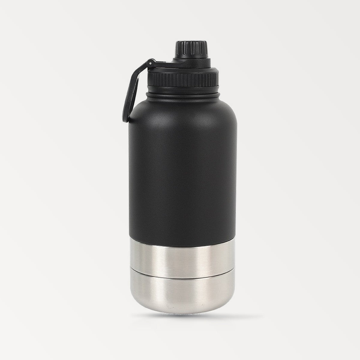 3-in-1 Stainless Steel Vacuum Insulated Pet Travel Bottle (32oz) - Matte Black in Grey-White Studio
