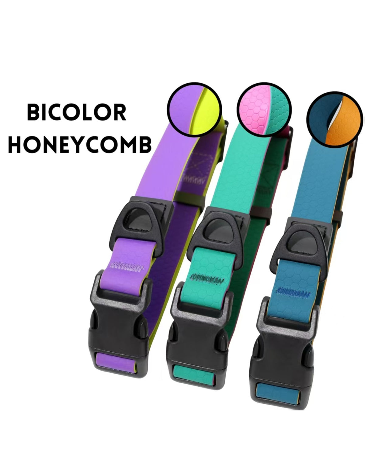 BD Warp™ Honeycomb Collar & Leash - Vibrant Dual-Tone Colorways & Hexagonal Honeycomb Webbing