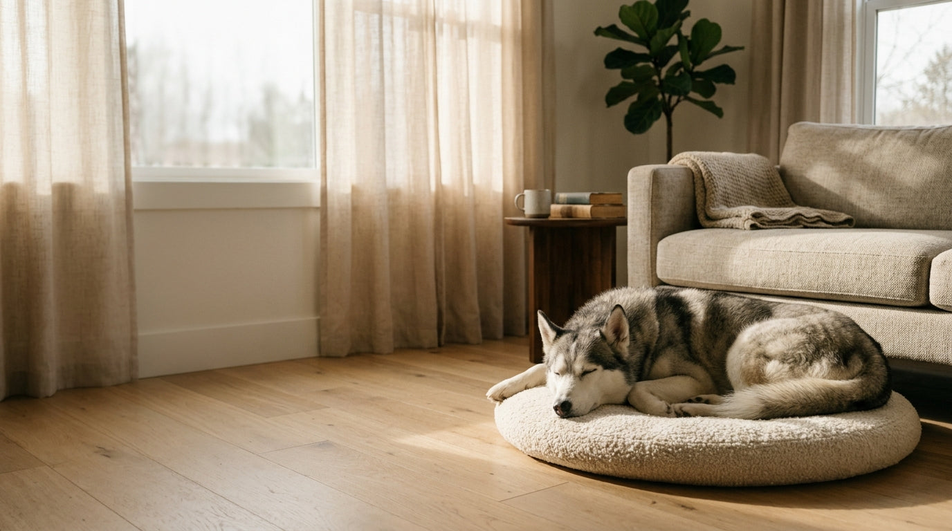 Mud Stays Outside. The Cuddle Moves Indoors.